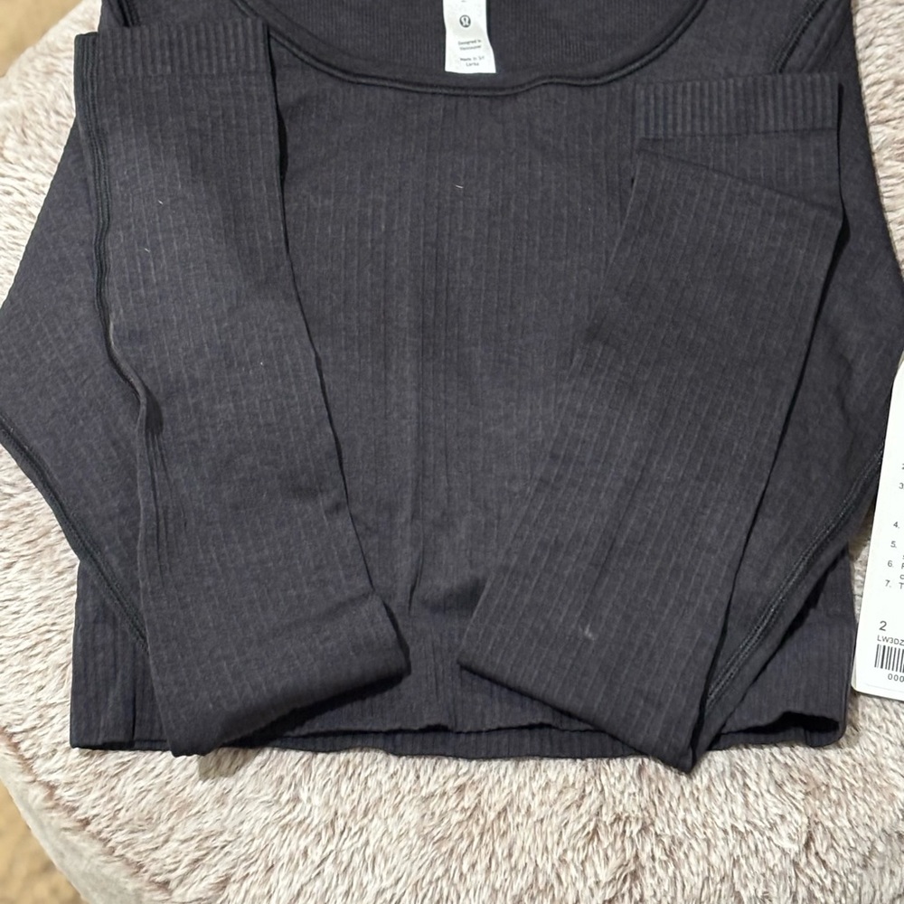 lululemon athletica Black Ribbed Blouse